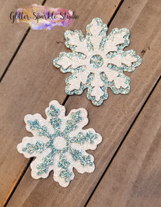 2 Piece Snowflake with Round Center Steel Rule Die for earring, appliques or snap clips