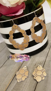 Quad cut Casbah 2.5 & 1.5 inch Pairs of Scalloped Pointed Teardrop Earring or Pendant Combo Steel Rule Die