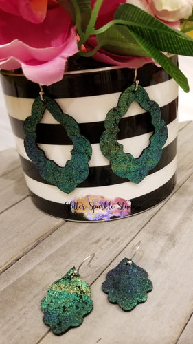 Quad cut Casbah 2.5 & 1.5 inch Pairs of Scalloped Pointed Teardrop Earring or Pendant Combo Steel Rule Die