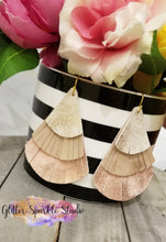 Load image into Gallery viewer, Triple Layer Fringed Fans Earring or Pendant Steel Rule Combo Die
