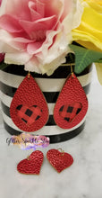 Load image into Gallery viewer, Double Layer heart cut out Teardrop Earrings Steel Rule Die