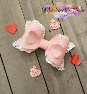 3 inch Scalloped 3-D layered Heart Bow Steel Rule COMBO Die