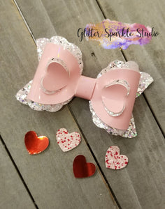 4 inch Scalloped 3-D layered Heart Bow Steel Rule COMBO Die