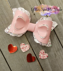 4 inch Scalloped 3-D layered Heart Bow Steel Rule COMBO Die