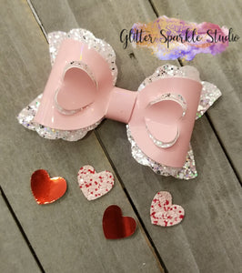 3.5 inch Scalloped 3-D layered Heart Bow Steel Rule COMBO Die