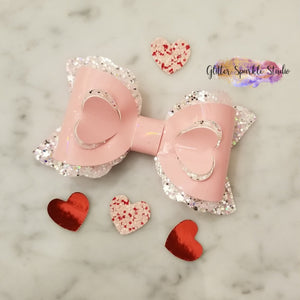 4 inch Scalloped 3-D layered Heart Bow Steel Rule COMBO Die