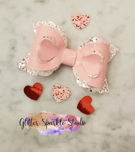 3 inch Scalloped 3-D layered Heart Bow Steel Rule COMBO Die