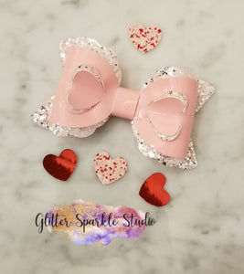 3.5 inch Scalloped 3-D layered Heart Bow Steel Rule COMBO Die