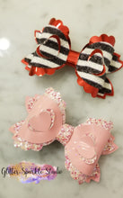 Load image into Gallery viewer, 3.5 inch Scalloped 3-D Tilted Tiny Hearts Bow Steel Rule COMBO Die