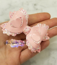 Load image into Gallery viewer, 3.5 inch Scalloped 3-D Tilted Tiny Hearts Bow Steel Rule COMBO Die
