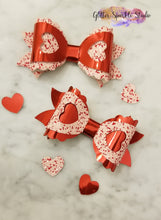 Load image into Gallery viewer, 4.5 inch Scalloped Peek-a-Boo Heart Bow Steel Rule COMBO Die