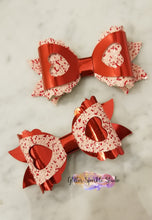 Load image into Gallery viewer, 3.5 inch Scalloped Peek-a-Boo Heart Bow Steel Rule COMBO Die