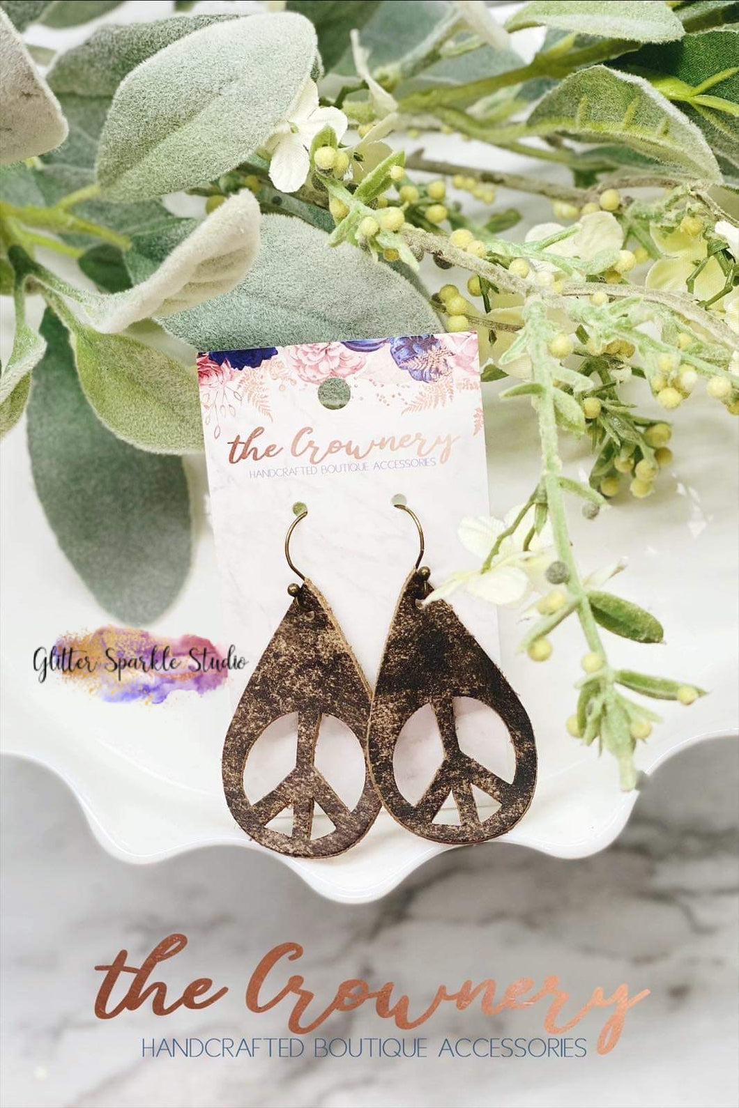 Double Layer Peace Cutout Teardrop Petite Earrings Steel Rule Die