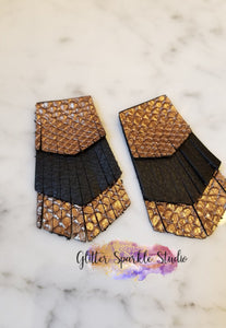 Slim Triple Layer Fringed Pentagon Earring or Pendant Steel Rule Combo Die