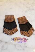 Load image into Gallery viewer, Slim Triple Layer Fringed Pentagon Earring or Pendant Steel Rule Combo Die