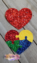 Load image into Gallery viewer, Autism Awareness 5 Piece Puzzle Heart with Steel Rule Die for applique or snap clips