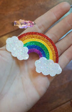 Load image into Gallery viewer, 4.5 inch Rainbow &amp; Clouds Steel Rule Die for appliques or snap clips