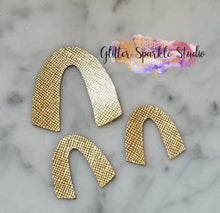 Load image into Gallery viewer, Petite 1 &amp; 1.5 inch Double Angled Arch Steel Rule earring or pendant Die