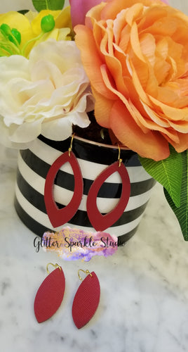 Pair of Elongated Open Pointed Leaves Earring or Pendant Steel Rule Die