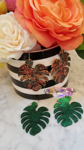 2 inch Split Monstera Leaf Earring or Petite Pendant Steel Rule Die