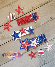 Load image into Gallery viewer, 60mm/70mm 8 piece Multi Size Shooting Stars Shaped Snap Clips, Earrings or Appliques multi cut Steel Rule Die
