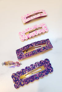8 piece Multi Size Open Scalloped & Rectangle snap clip multi cut Steel Rule Die