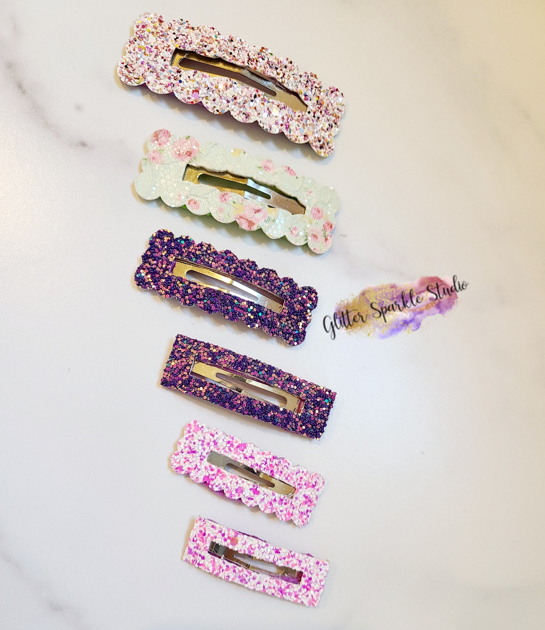 8 piece Multi Size Open Scalloped & Rectangle snap clip multi cut Stee ...
