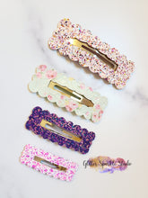 Load image into Gallery viewer, 8 piece Multi Size Open Scalloped &amp; Rectangle snap clip multi cut Steel Rule Die