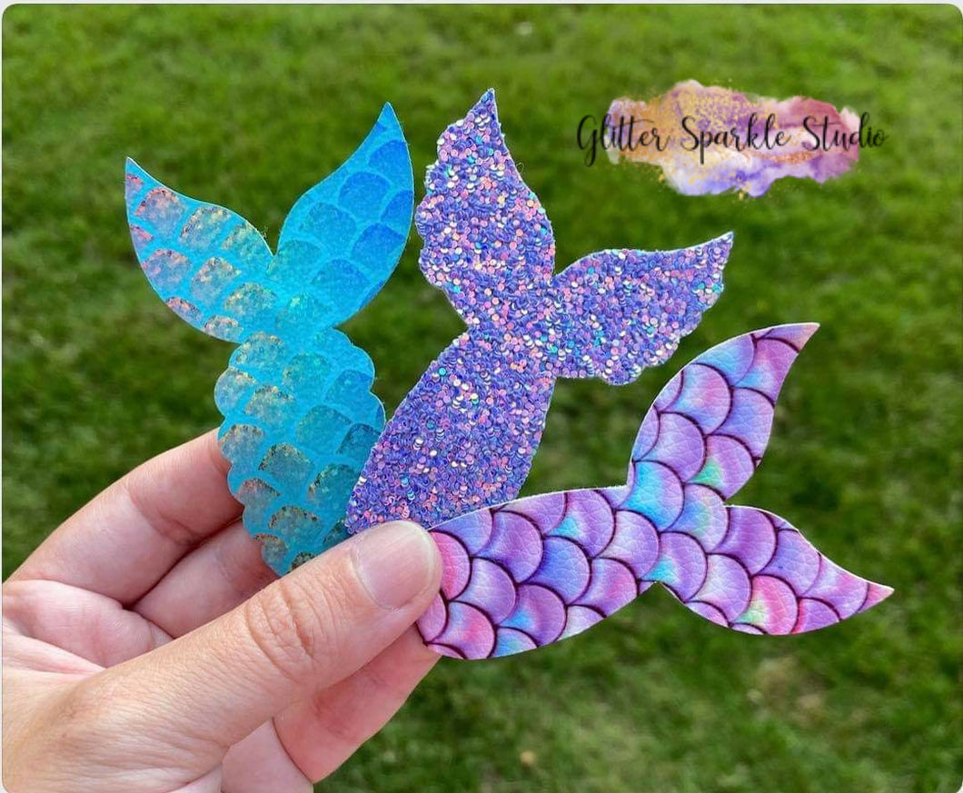3 piece 50mm Large Scalloped and Plain Mermaid Tail  Hinged snap clip multi cut Steel Rule Die