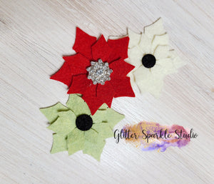 Pre order only - Poinsettia Floral, Snap Clip or Earring Jewelry Steel Rule Die