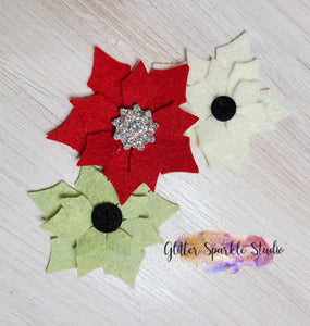 Poinsettia Floral, Snap Clip or applique Steel Rule Die
