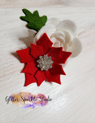 Poinsettia Floral, Snap Clip or applique Steel Rule Die