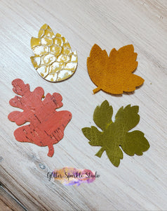 Four Petite Autumn Leaves for appliques, headbands or earrings Leaf  Steel Rule Die