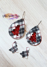 Load image into Gallery viewer, Tiny 1.62 inch Double Layer Petite Holiday Tree Teardrop Earrings Steel Rule Die