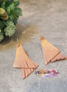 Criss Cross Double Layer Fringed Triangles Earring or Pendant Steel Rule Combo Die