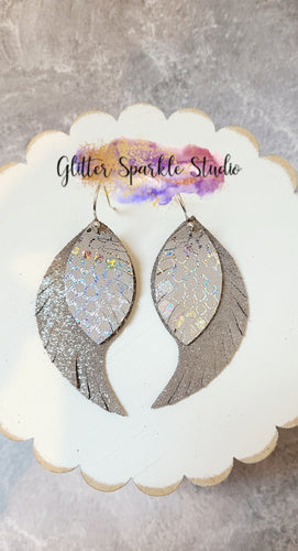 Double layer Fringed Swoop & Leaf Earring or Pendant Steel Rule Die