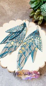 Triple layered Fairy Feather Fringe Wings Earring or Pendant Steel Rule Combo Die