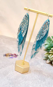 Triple layered Fairy Feather Fringe Wings Earring or Pendant Steel Rule Combo Die