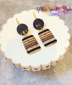 Pair of Retro Dangle Earrings Steel Rule Die