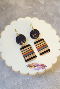 Pair of Retro Dangle Earrings Steel Rule Die