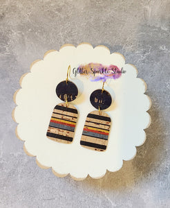 Pair of Retro Dangle Earrings Steel Rule Die