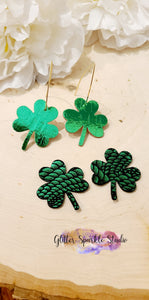 Pair of 1.5 Inch Petite Shamrock Clovers Steel Rule Die for appliques