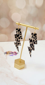 Pair of Lightning Bolts Earrings Steel Rule Die