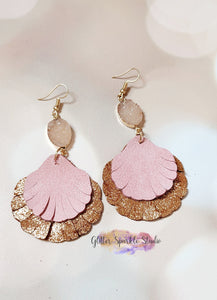 Fringe Scallop Shell Layered Earring or Pendant Steel Rule Combo Die