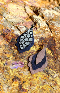 Triple Layer Ruffled Drops Earring Steel Rule Combo Die