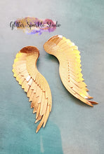 Load image into Gallery viewer, Pair of Mirrored Toppers for 3.5 inch Angel Wings Fringe Feathers Earring or Pendant Steel Rule Combo Die