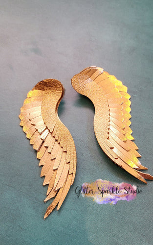 Adapted Top Triple Layer 3.5 inch Angel Wings Fringe Feathers Earring or Pendant Steel Rule Combo Die