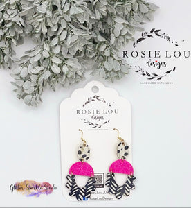 Pair of Hattie Scalloped Stacker Drops Dangle Earring Steel Rule Die