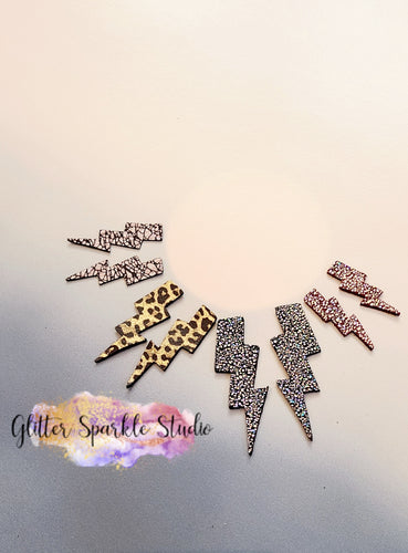 Four Pairs of Mirrored Lightning Bolts Petite 1.5 -2.5 inch Earrings Steel Rule Die