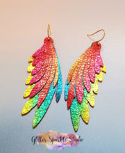 Load image into Gallery viewer, Double Layered Macaw Parrot Feather Fringe Wings Earring or Pendant Steel Rule Combo Die
